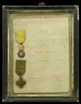 A French Great War Medaille Militaire and Croix de Guerre pair awarded to Gunner and Driver...