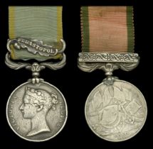 Pair: Private James Inglis, 18th Royal Irish Regiment Crimea 1854-56, 1 clasp, Sebastopol...