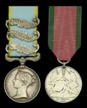 Pair: Private T. Doyle, Royal Scots Crimea 1854-56, 3 clasps, Alma, Inkermann, Sebastopol...