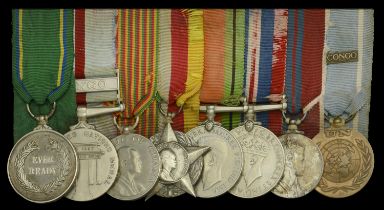 The group of eight mounted medals attributed to Major-General N. A. Aferi, Ghanian Forces, l...