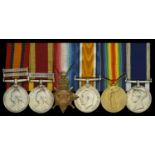 Six: Petty Officer A. H. White, Royal Navy Queen's South Africa 1899-1902, 2 clasps, Tuge...