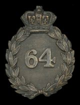 64th Canadian Militia Pouch Belt Plate c.1890. A good example, blackened silvered crowned l...