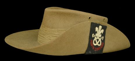 A North Staffordshire Regiment Slouch Hat. A good Second World War example c.1941-45, for s...