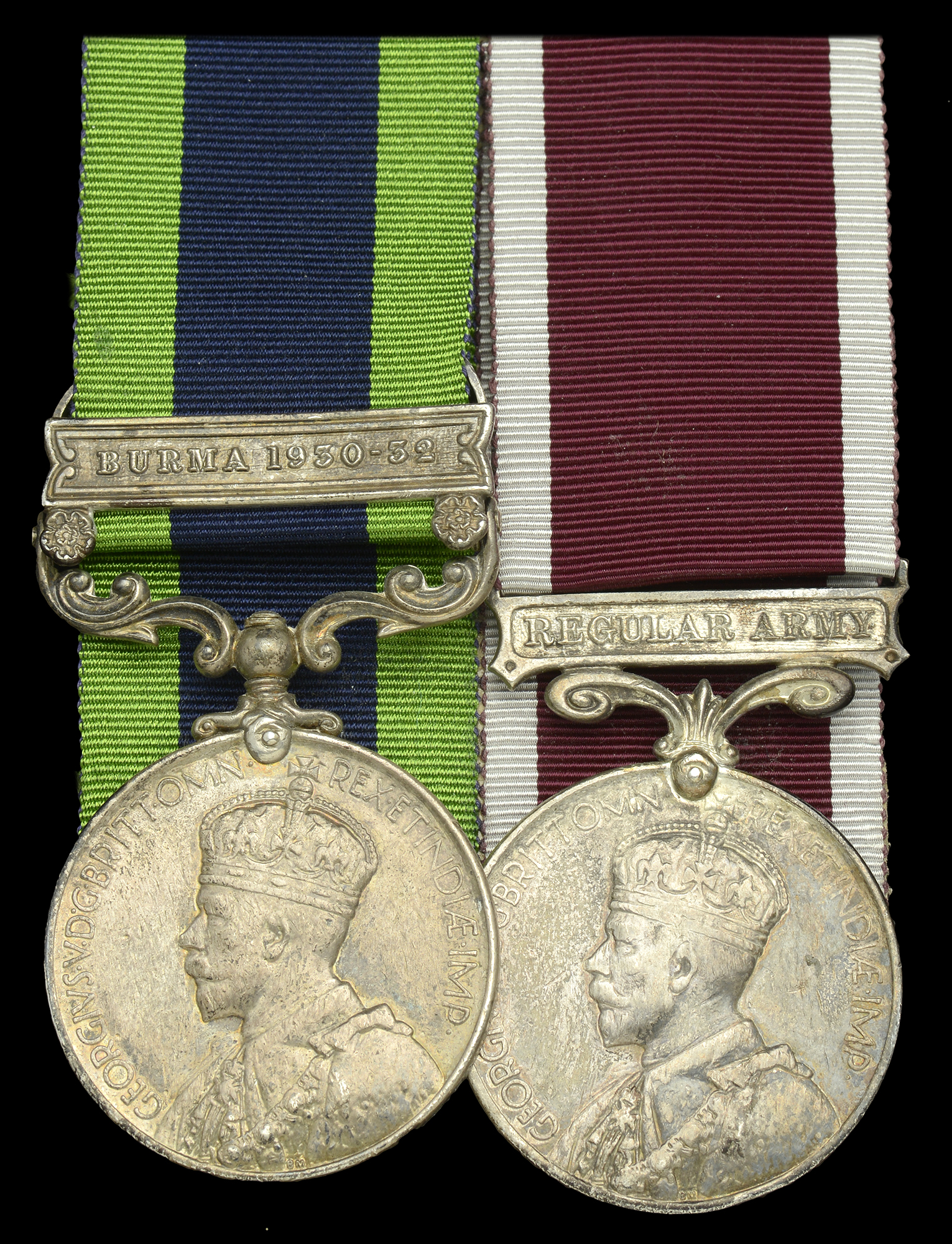 Pair: Warrant Officer Class I E. T. Robinson, Manchester Regiment India General Service 1...