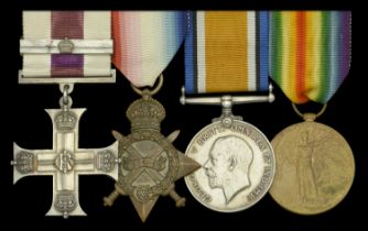 A good Great War 'Western Front' M.C. and Second Award Bar group of four awarded to Captain...