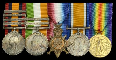 Five: Corporal C. Swann, Manchester Regiment Queen's South Africa 1899-1902, 4 clasps, El...