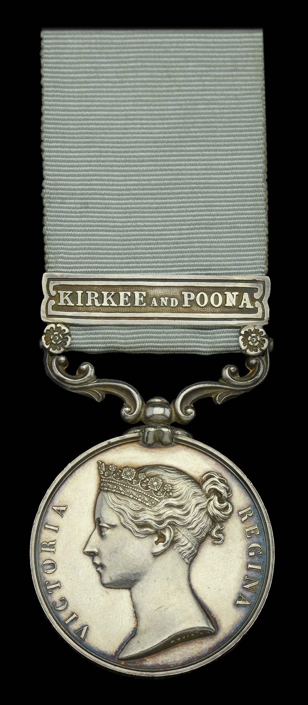 Army of India 1799-1826, 1 clasp, Kirkee and Poona (J. Hughes, Eur. Regt.) short hyphen reve...