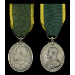 Territorial Force Efficiency Medal (2), E.VII.R. (4 Sjt: E. Tasker. 10/London Regt.); G.V.R....