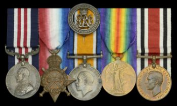 A Great War 'Gallipoli' M.M. group of five awarded to Private J. Pearson, Manchester Regimen...