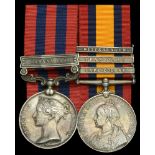 Pair: Private J. Caesar, Manchester Regiment India General Service 1854-95, 1 clasp, Sama...
