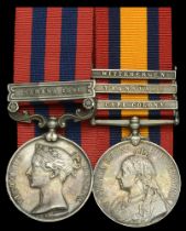 Pair: Private J. Caesar, Manchester Regiment India General Service 1854-95, 1 clasp, Sama...