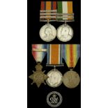 Family Group: Pair: Private W. Adams, Nottinghamshire and Derbyshire Regiment Queen's So...
