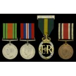 Three: Attributed to Major D. Gow, Royal Artillery Defence and War Medals 1939-45; Efficien...