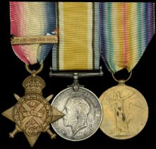 Three: Private R. Spence, Coldstream Guards 1914 Star, with clasp (4949. Pte. R. Spence....