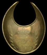 An Officer's 1797 Pattern Copper Gilt Gorget. A standard pattern example, crowned 'GR' with...