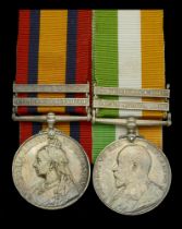 Pair: Private T. Mountford, Manchester Regiment Queen's South Africa 1899-1902, 2 clasps,...