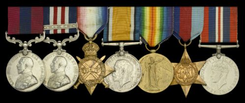 A fine Great War 'Western Front' D.C.M., M.M. and Second Award Bar group of seven awarded to...