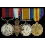 A fine Great War D.C.M. group of four awarded to Lieutenant W. F. Evans, Royal Air Force, la...