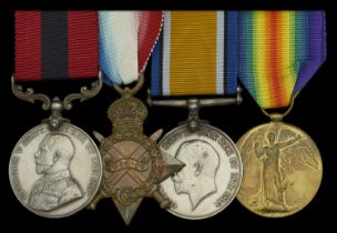 A fine Great War D.C.M. group of four awarded to Lieutenant W. F. Evans, Royal Air Force, la...