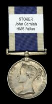 Royal Navy L.S. & G.C., V.R., narrow suspension (John Cornish. Stoker. H.M.S. Pallas.) engra...