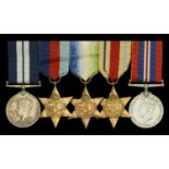 An outstanding Second War D.S.M. group of five awarded to Assistant Steward W. Barnett, for...