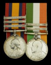 Pair: Private C. Buxton, Manchester Regiment Queen's South Africa 1899-1902, 3 clasps, De...