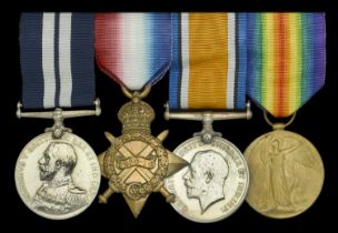 A rare Great War 'Gallipoli Landings' D.S.M. group of four awarded to Able Seaman D. S. Kerr...