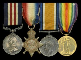 A Great War Western Front 'Trench Raid' M.M. group of four awarded to Private T. McLean, Man...