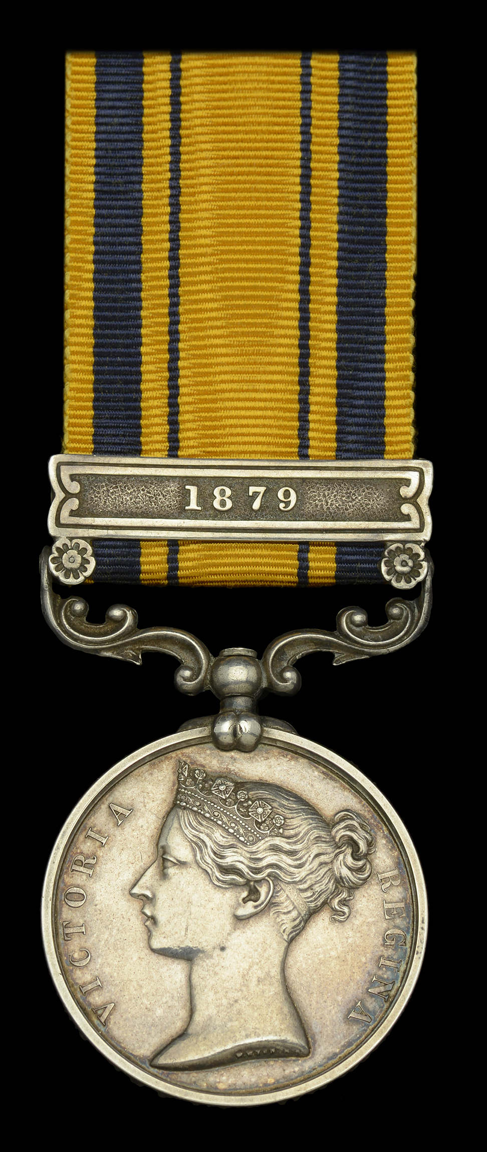 South Africa 1877-79, 1 clasp, 1879 (1112 Pte. E. Cox, 58th Foot) an officially impressed so...