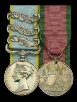 Pair: Private J. Murkin, 63rd Regiment of Foot Crimea 1854-56, 3 clasps, Alma, Inkermann,...