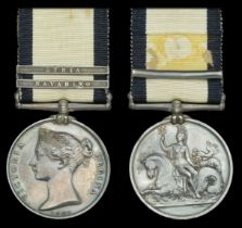 Naval General Service 1793-1840, 2 clasps, Navarino, Syria (Geo. Wilson, Master.) dark toned...