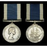 Royal Navy L.S. & G.C., E.II.R., 2nd issue (LRO K F W Nixon D093047T HMS Warrior) mounted fo...