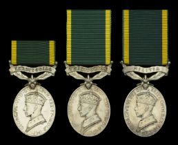 Efficiency Medal, G.VI.R. (3), 1st issue, Territorial (2) (6746289 Gnr. H. Withers. R.A.; 14...