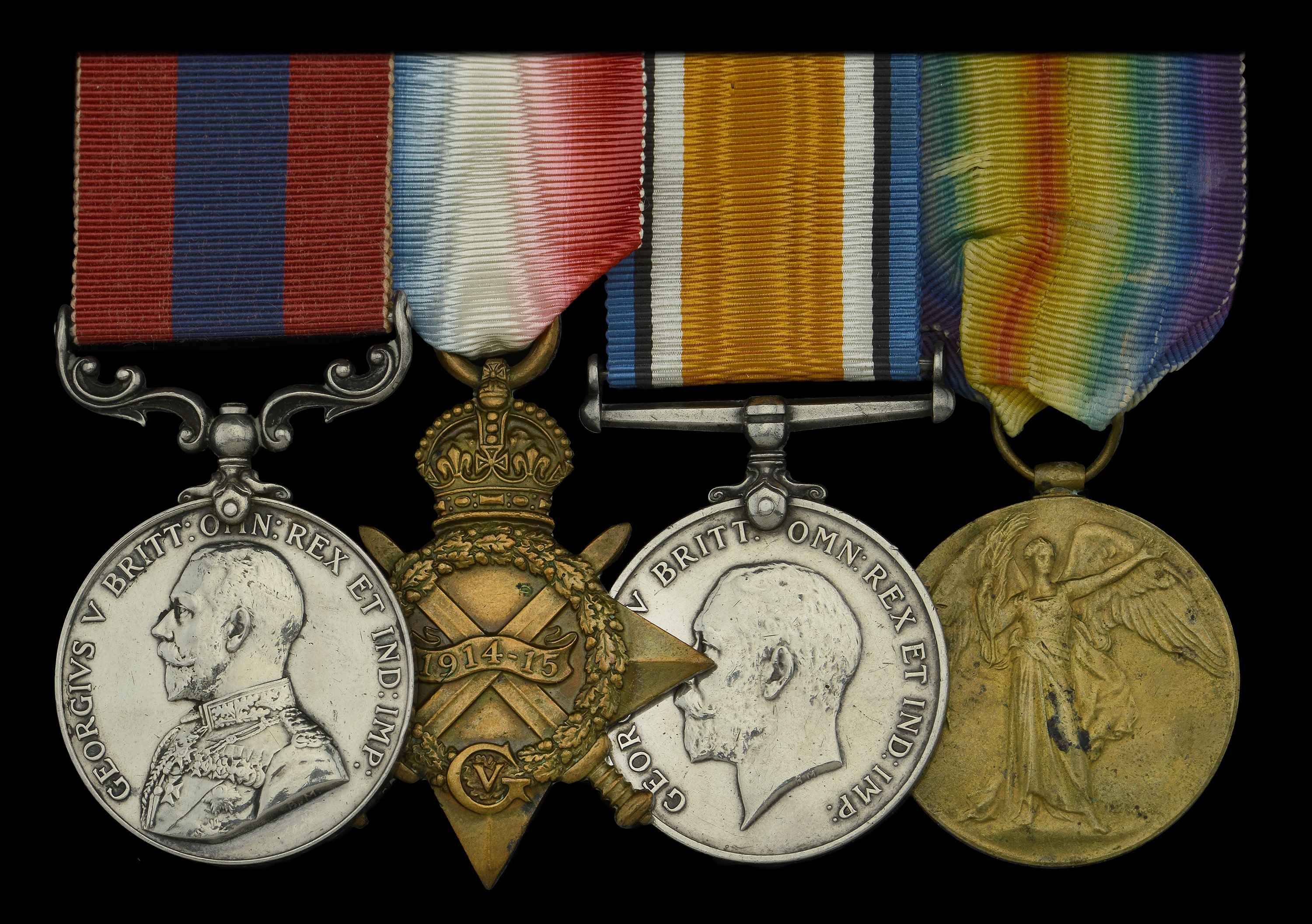 A Great War 'Hohenzollern Redoubt, March 1915' D.C.M. group of four awarded to Sergeant A. J...