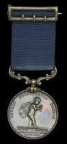 The historically important Royal Humane Society Medal awarded to Sub-Lieutenant C. D. Bury,...