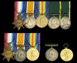 Family Group: Five: Sergeant J. Wolstencroft, Manchester Regiment 1914-15 Star (53 Sjt....