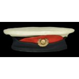 Royal Marines Other Ranks Broderick Cap c.1900-22. A very scarce example, white oilskin top...