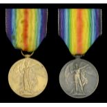 Victory Medal 1914-19 (2) (7742 Pte. D. Carew. R. Ir. Regt.; 9230 Pte. W. T. Mayes. R. Mun....