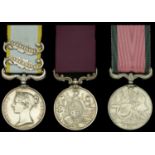 Three: Sergeant E. Rushton, Royal Artillery Crimea 1854-56, 2 clasps, Inkermann, Sebastop...