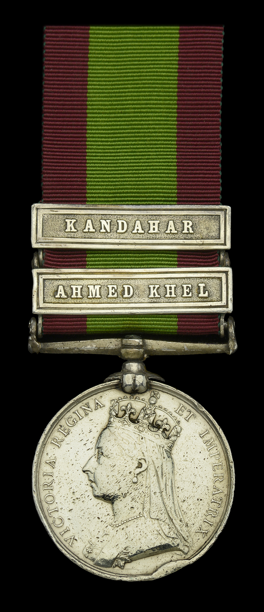 Afghanistan 1878-80, 2 clasps, Ahmed Khel, Kandahar (60/1158 ... W. Broadfield 2/60th. Foot....