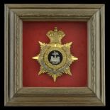 The Essex Regiment Officer's Helmet Plate 1881-1901. A good example in silver and gilt, cro...