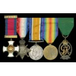A Great War D.S.O. group of five awarded to Captain W. F. Pollard, Royal Naval Reserve, comm...
