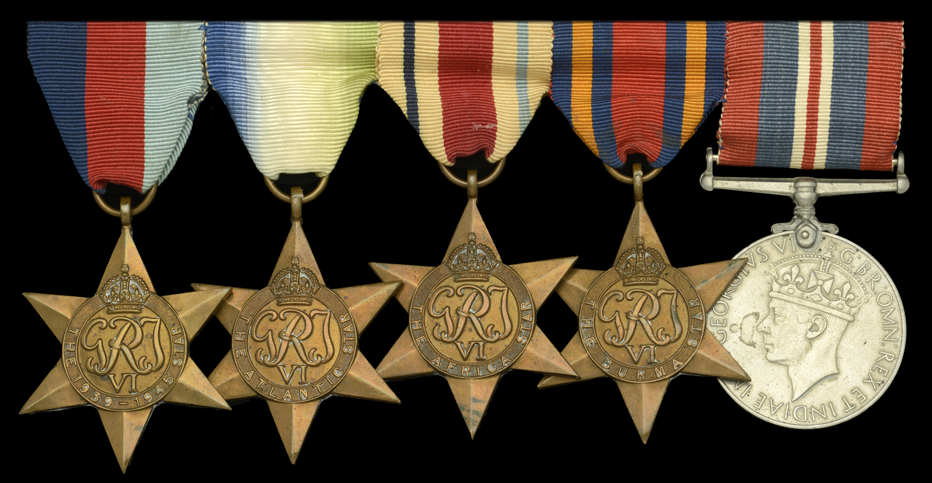 Five: Attributed to Lieutenant J. M. S. Collins, Royal Navy 1939-45 Star; Atlantic Star;...