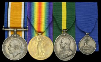 Three: Sergeant V. Robinson, Manchester Regiment British War and Victory Medals (275477 S...