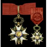 France, Third Republic, Legion of Honour (2), Commander's neck badge, 82mm including 'triple...