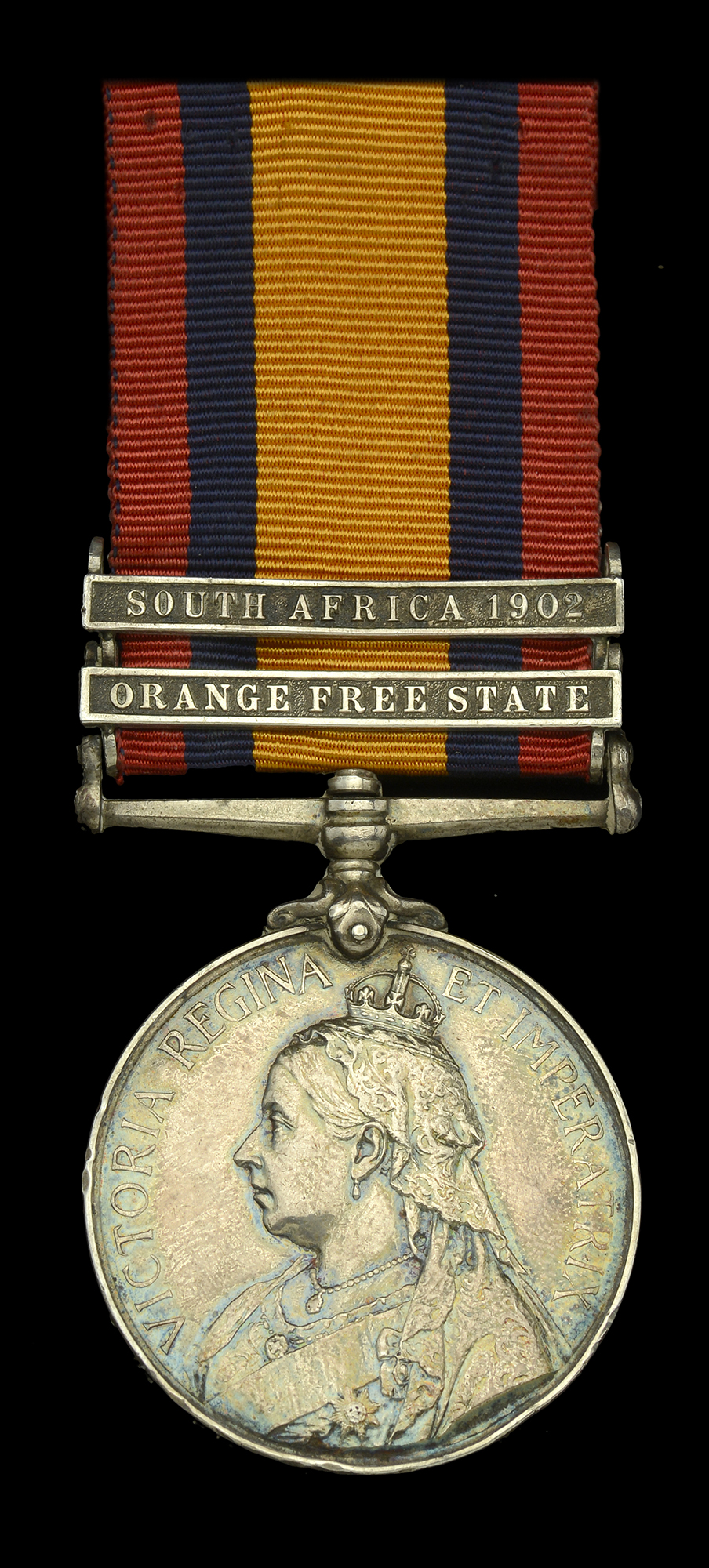 Queen's South Africa 1899-1902, 2 clasps, Orange Free State, South Africa 1902 (3869 Pte....