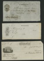 Cardigan, for Wilkins, Wilkins, Jones, Church & Co., unissued 1 Guinea, 18-, also Windsor, a...