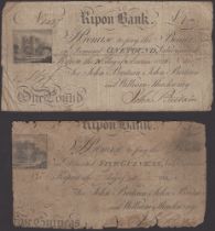 Ripon Bank, for John Britain, John Britain and William Thackwray, 5 Guineas, 2 January 1813,...