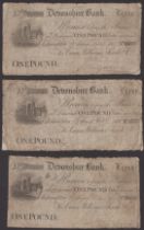 Devonshire Bank, Okehampton, for Cann, Williams, Searle & Co., Â£1 (3), 1818-19, serial numbe...