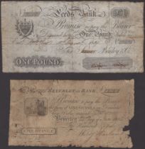 Leeds Bank, for Bailey & Co., Â£1, 15 August 809, serial number 2435, also Leeds Bank, for, F...